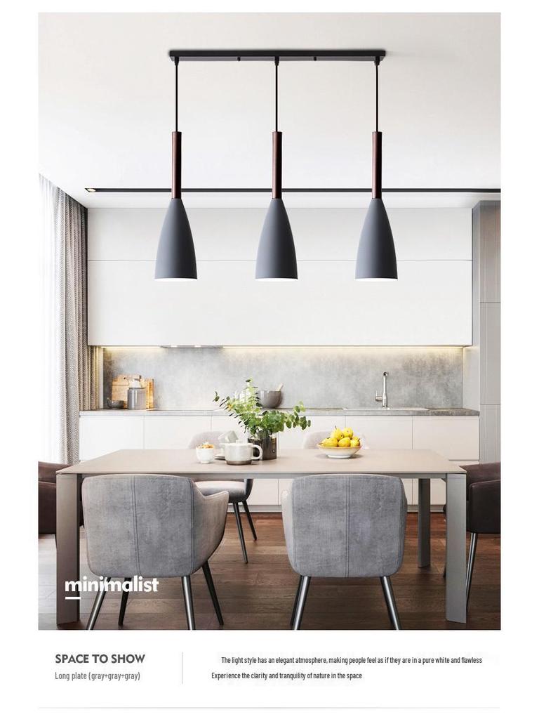 Nordic Modern Triple Pendant Light - Black, White, Grey for Dining, Bedroom, Bar