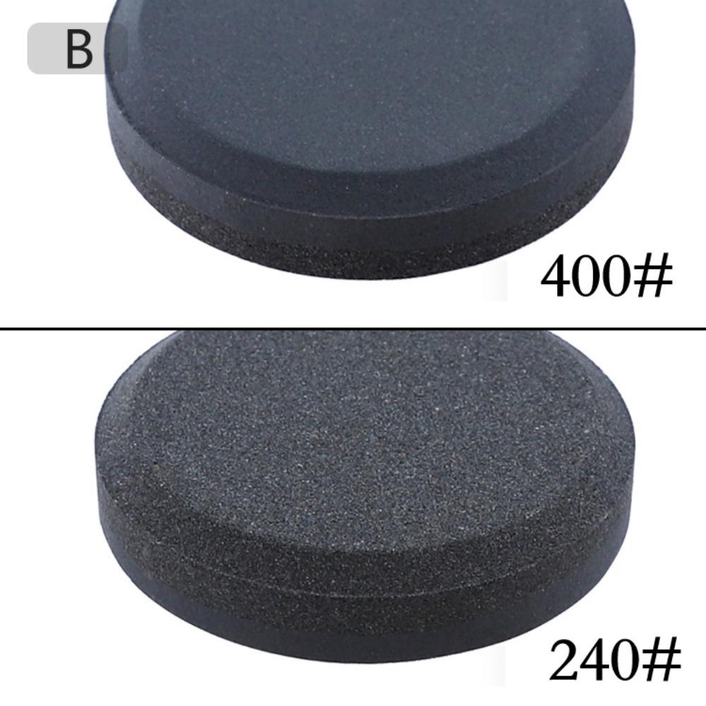 1 pz Pietra per Affilare Affilacoltelli a Doppia Faccia Grana 120/180/240/400 Pietra per Affilare Domestica Pietra per Affilare Rotonda per Utensili da Taglio