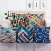 Colorful Geometric Patterns Digital Printing Short Plush Pillow Covers For Car Sofa Office Cushion Cover Home Goods 60X60Cm