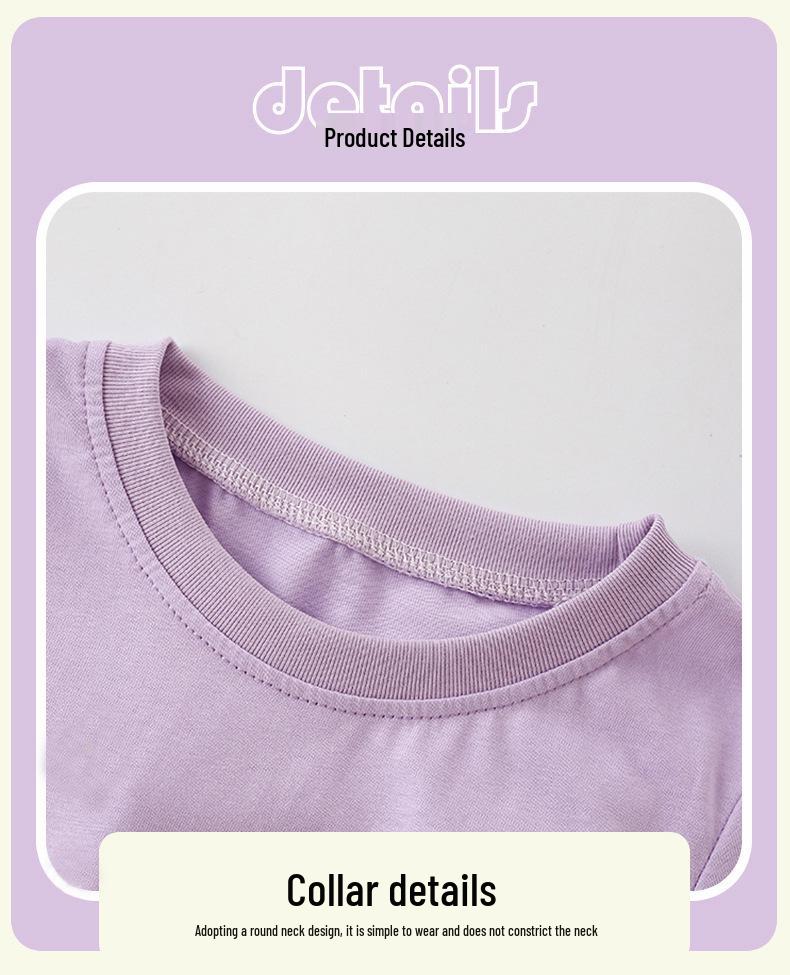 Girls' Summer 2026 Cartoon T-Shirt, Round Neck, Short Sleeve (Ages 2-7)