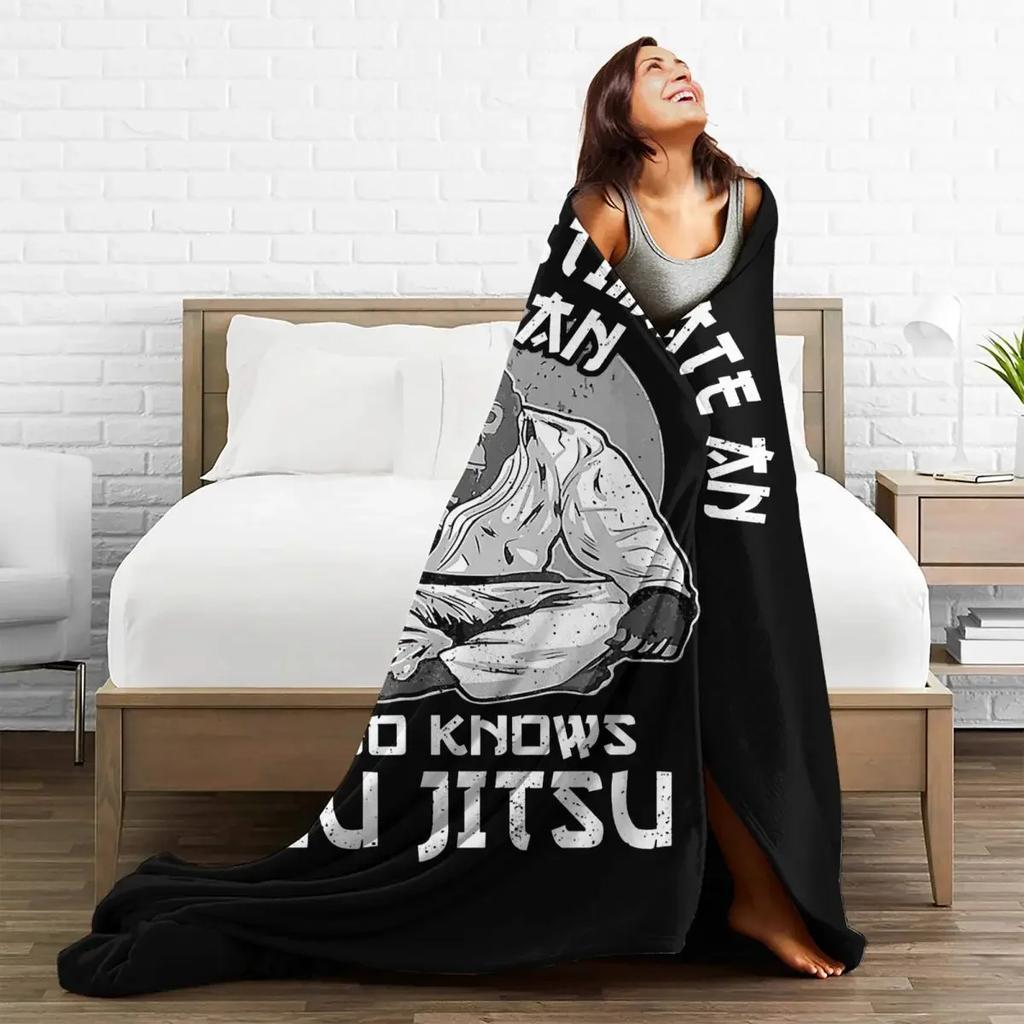 Jiu Jitsu Affe BJJ Decke Plüsch Vintage Warme Überwurfdecke für Tagesdecke Dekoration