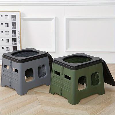 Toilettes d'urgence pliables portables avec couvercle pour le camping, la randonnée et les voyages en voiture | Matériau ABS durable, Toilettes portables pour le camping