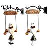 Rustikales Wandmontiertes Glöckchen Geister-Windspiel Hängend, Halloween Veranda Hof Dekoration mit Harz Metallglocke, Außendekoration Vintage Bauernhaus Ornament für