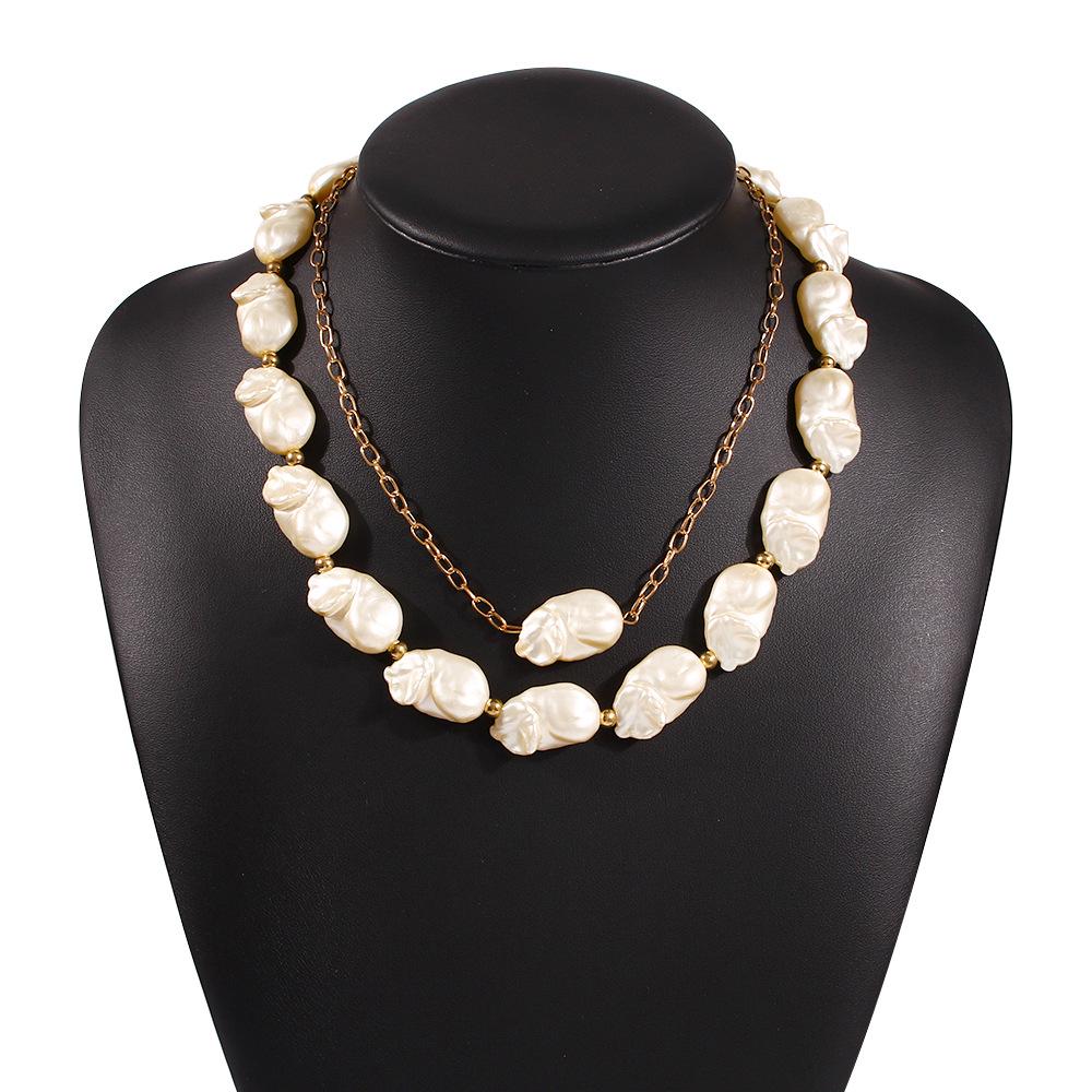 

Tooxika Fashion Holiday Style Irregular Pearl Necklace Creative Necklace Set