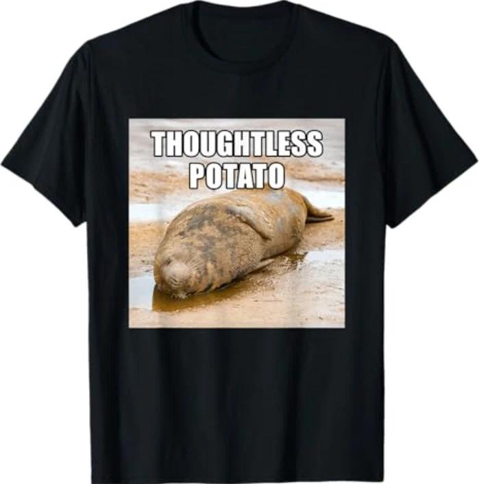Thoughtless Potato Silly Eepy Seal Meme T-Shirt L