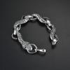 Men Punk Goth Stainless Steel Cuban Chain Viper Snake Bracelet Fashion Animal Link Gift