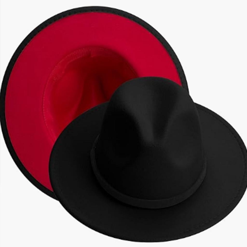 Hot-Selling Woolen Top Hat Fashion Double-Sided Color Matching Hat Men'S And Women'S Flat-Brimmed Jazz