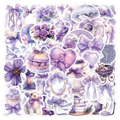 60 Minimalist Purple Coquette Stickers for Journals, Stationery, Bottles, and Laptops
