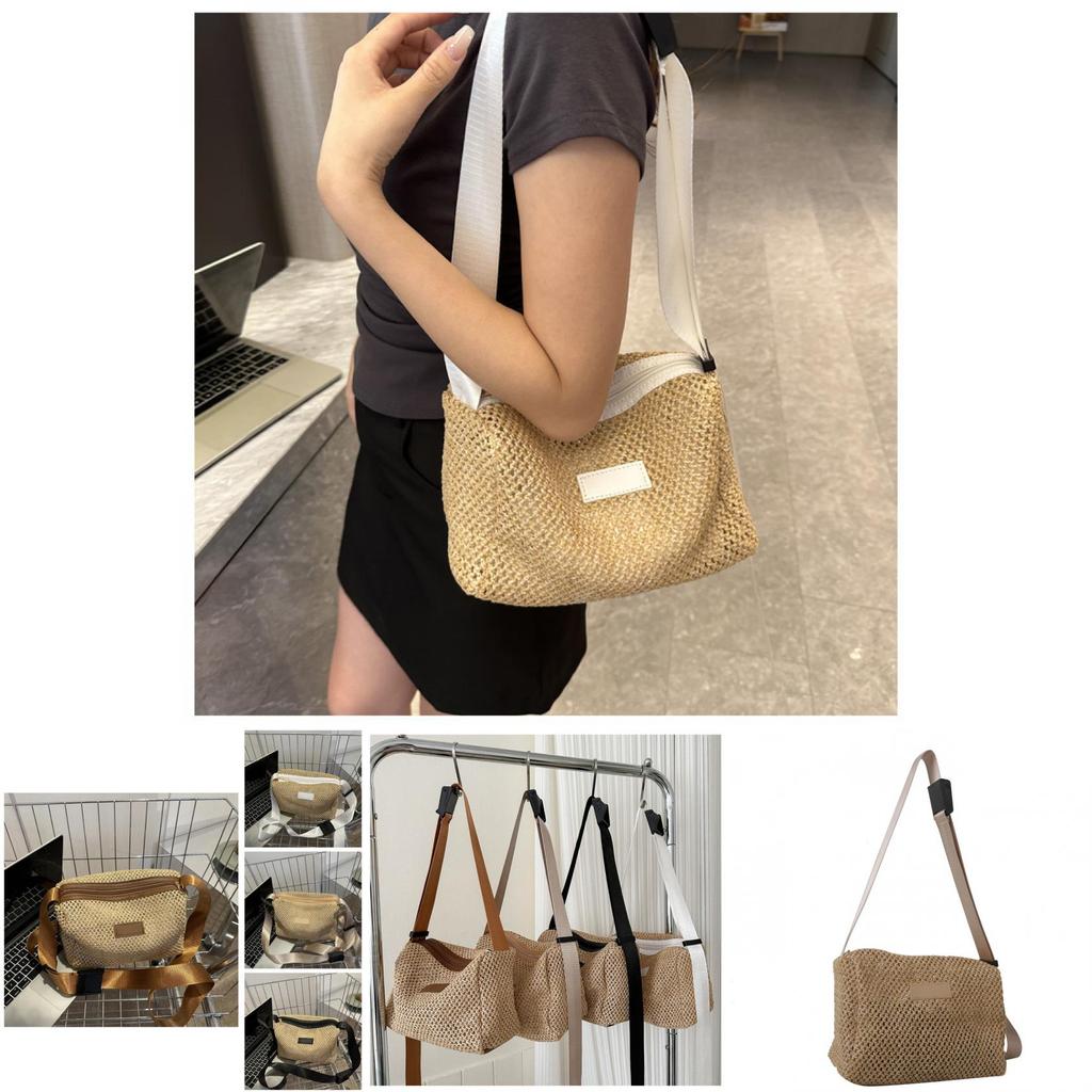 Versatile Medium Sized Woven Handbag Ideal For Daily Outfits And Stylish Vacations