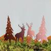Rust Art Outdoor Christmas Decoration Set With Trees And Deer 4 Pieces