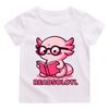 Readsolotl Deep Axolotl Reading A Book Design Tshirts New Style Cute Cartoon Printing T-shirts Short Sleeve Cotton Soft Tops