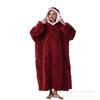 Wearable Blanket Hooded Robe for Women and Men Oversized Winter Warm Flannel Sweatshirt Blanket Hoodie Thick Fleece Blanket with Sleeves and Pocket