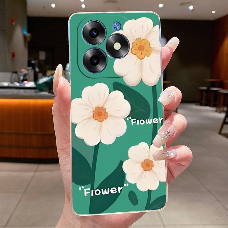 Fashion Flowers For Itel S23+ S23 Plus S681LN ItelS23+ 2023 Transparent Silicone Phone Protective Back Cover Shell Soft TPU Case