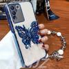 Butterfly Bracelet Phone Holder Bead Bracelet Glitter Case for Vivo V50 V40 V30 V60 Lite Pro Y39 Y29 Y19S Y04 Y03 Y28 Back Cover