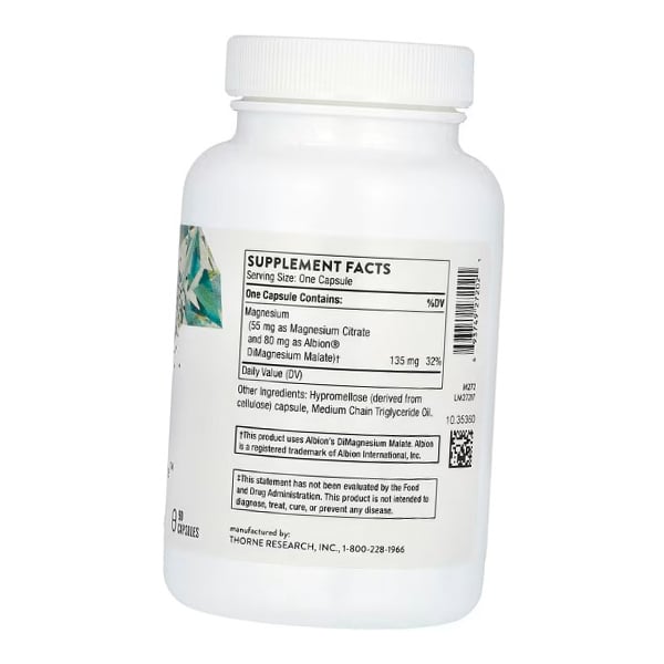 Magnesio Citrato Malato, Magnesium CitraMate, Thorne Research  90caps (36357065)