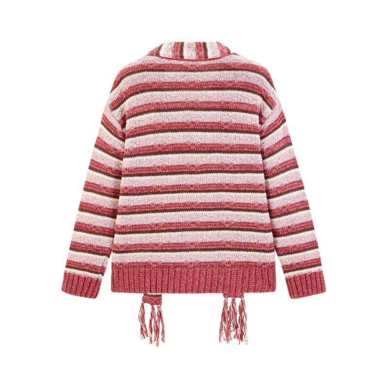 Ledin Women's Striped V-Neck Knit Cardigan