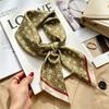 Autumn and winter Maillard cashew square scarf silk scarf women's shirt versatile neck small scarf tied hair decorative scarf