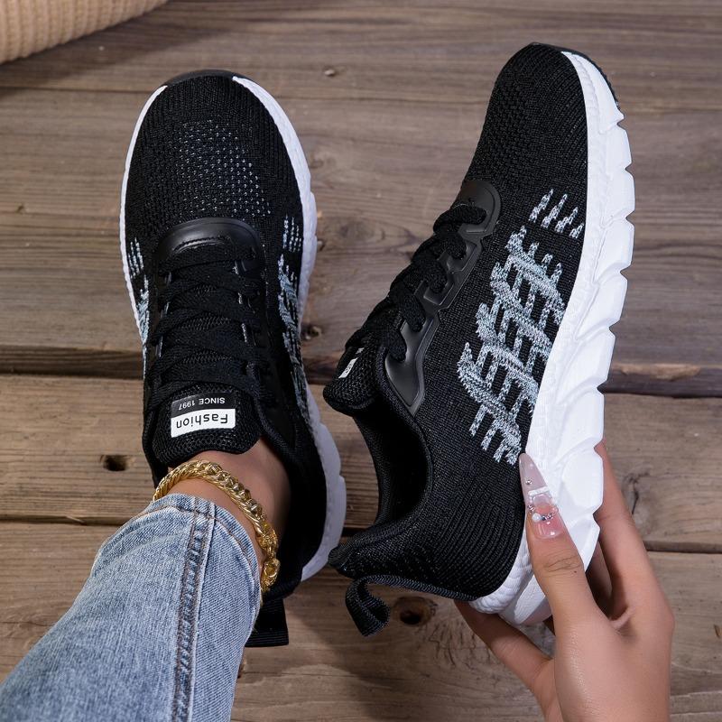 Women Sneakers All-match Light Flying-Woven Sport Running Shoes Cushion Gym Fashion Shoes Non Slip Casual Walking Tennis Shoes