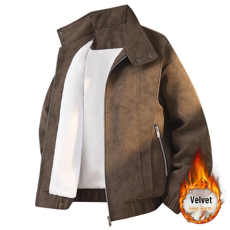 Мужская модная американская ретро теплая повседневная свободная куртка 2025 XXL