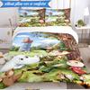 3PCS Moo-min Family Celebration Bedding Set,Including 1pc Duvet Cover And 2pcs Pillowcases Perfect for Bedroom, Dormitory, Fan Christmas Gift