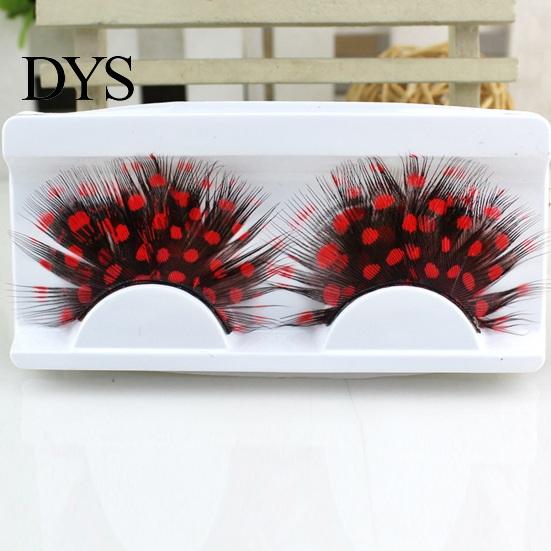 Natural & Dense Fake Lashes 1 Pair 3D Colorful Blue Color Artificial Feather Eyelash Extensions Eyelashes Extension Party Makeup for Halloween Cosplay