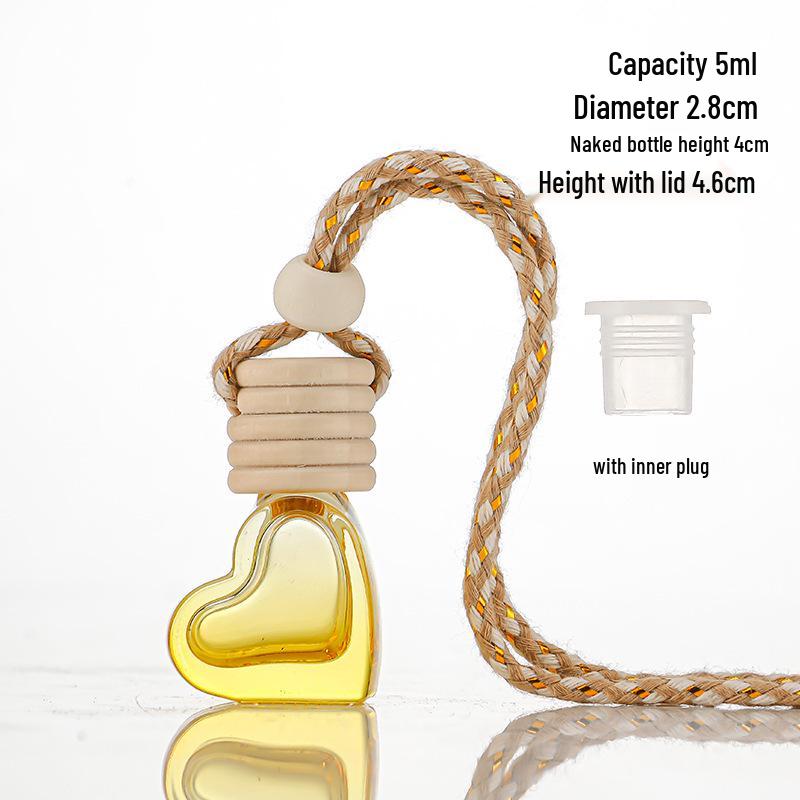 Gradient Car Air Freshener Glass Pendant, Transparent Aroma Diffuser Bottle, Empty for Fragrance 