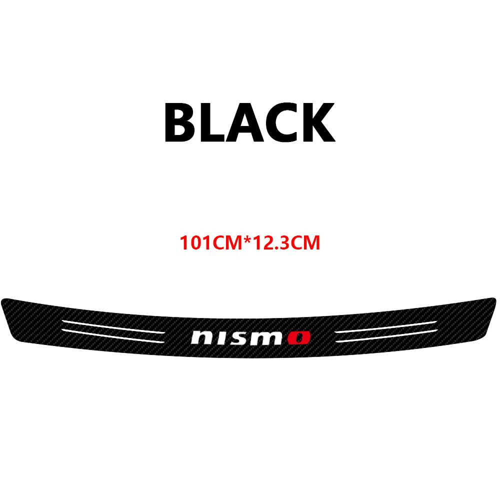 ARE4 Car Carbon Fiber Logo Trunk RearGuard Plate Bumper Trim Stickers For Nissan Nismo X-trail Qashqai Note Juke Sentra Patrol Navara