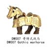 MOC Medieval Wolf Building Blocks Castle Army Knight Soldiers Figures Mount Animal Bricks Toys Gift DF004