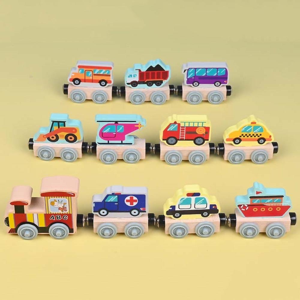 Animal Fruit Magnetic Train Toys Transportation Wooden Magnetic Train  Learning Teaching Traffic