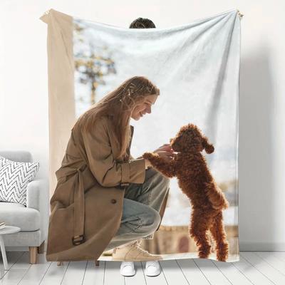 Customized Personalized Pet Blankets, Dog and Cat Photo Blankets, Customized with Pictures, Various Flannel Blankets, Warm Momen