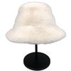 Bucket hat women's autumn and winter thickened warm imitation mink hair big head circumference shows small face holiday style fashionable versatile p