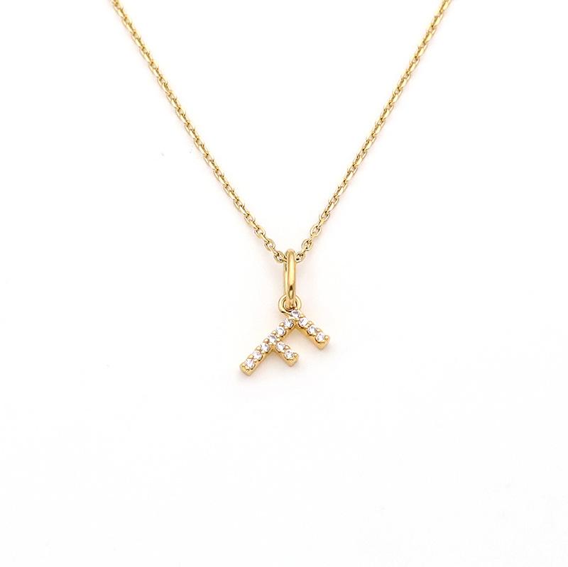 Jewelry Stainless Steel Full Diamond 26 English Letters Pendant Necklace Female Niche High-End Sense Collarbone Chain Does Not Fade