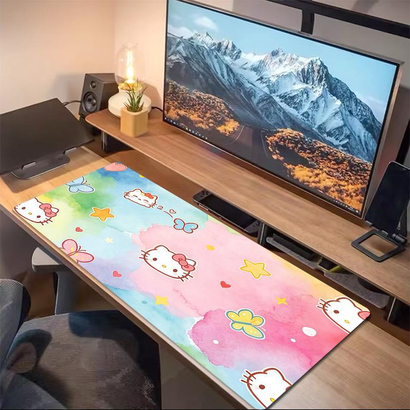 Hello Kitty Print Cushion Non-slip Laptop Tablet Big Mousepad XXL Mat Mini PC Playmat With Lock edge