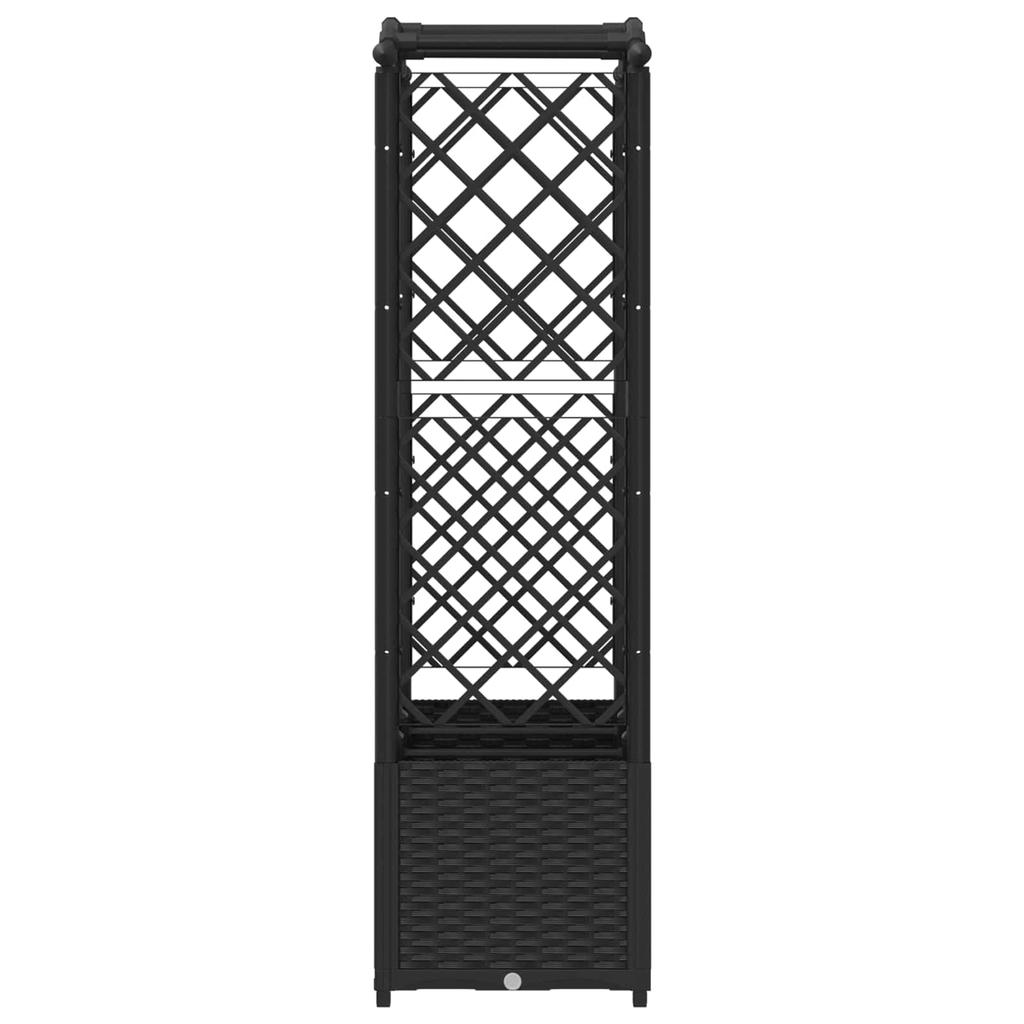 Elevated Planter with Trellis and Hanging Roof Black 164 x 40 x 142 cm PP
