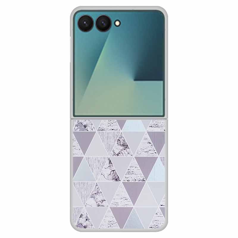 Marble Case For Samsung Z Flip7 Transparent Hard PC Plastic Cover Shockproof Coque for Samsung Galaxy Z Flip 7 5G Funda Zflip7