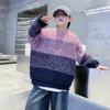 Boys Winter Gradient Sweater Korean Style Thick Knit Top Kids