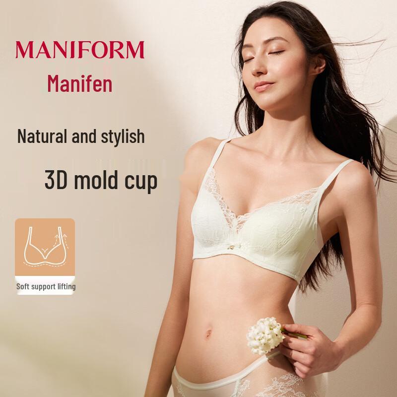 Женский беспроводной кружевной бюстгальтер push-up Maniform 75A