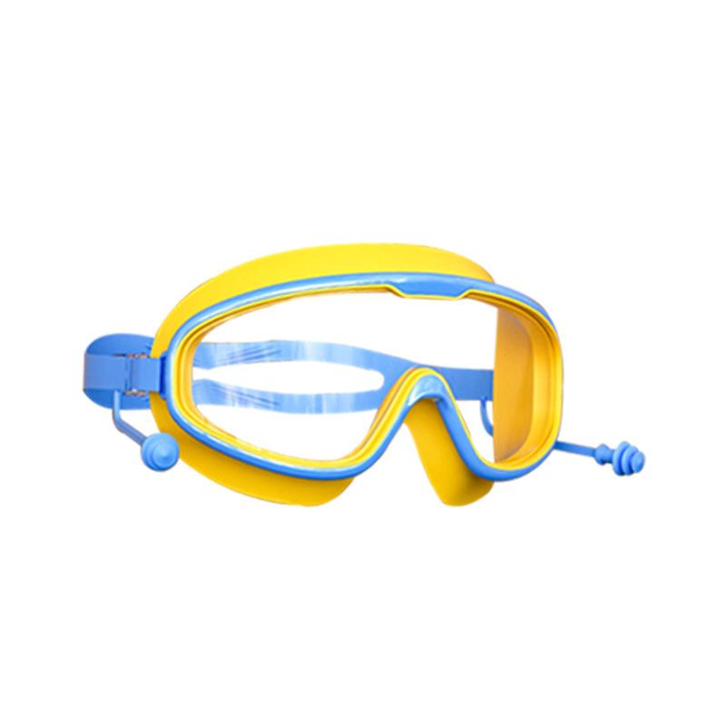 Ochelari de înot Cadru mare Dopuri de urechi Impermeabili Anti-aburire HD Transparenți Ochelari pentru bebeluși Protecție UV Ochelari de înot siguri