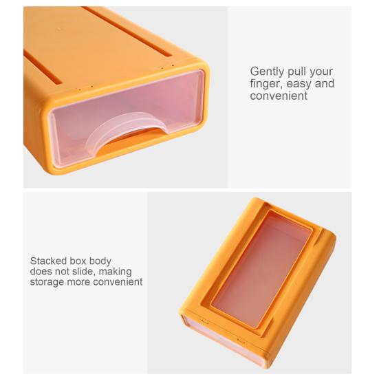 3/4Pcs Desk Storage Organizer with Clear Window Large Capacity Dustproof Stackable Office Supplies Storage Drawer Box Container