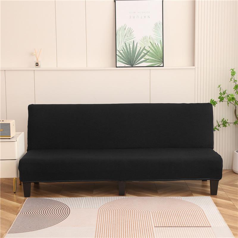 Solid Color Foldable Armless Sofa Bed Cover