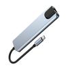 6 In 1 TYPE-C To HDMI+USB3.0+2.0+RJ45 100M+PD+Data Interface Hub Adapter Dock