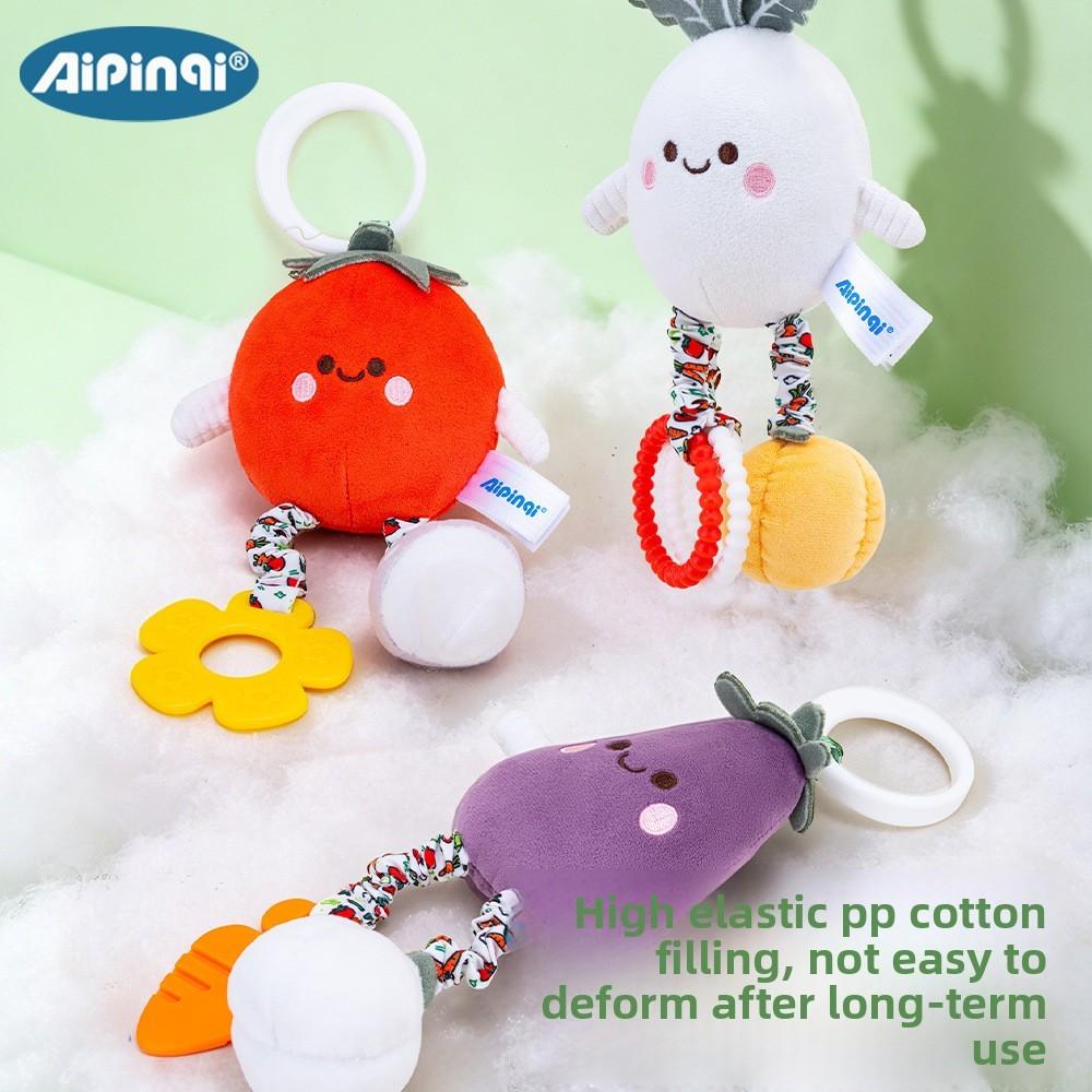 Baby Eggplant Tomato Plush Toy Car Seat Hanging Animal Rattle With Visual And Auditory Stimulation For Infant Development