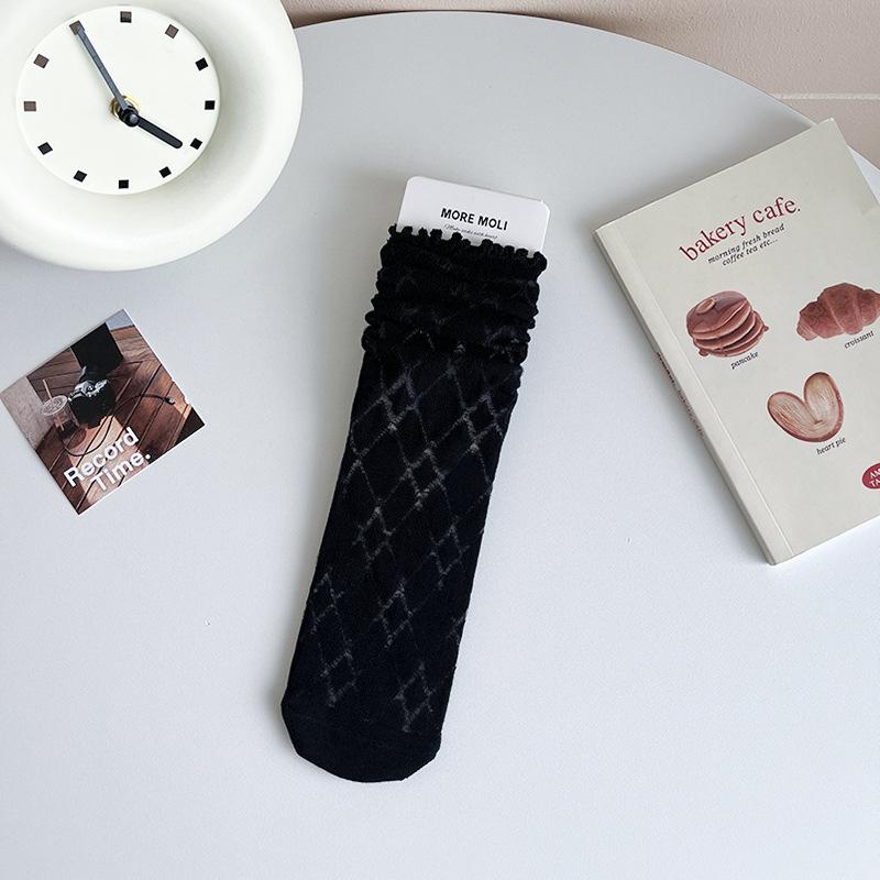 

Женские летние тонкие сетчатые дышащие хлопковые носки средней длины в балетном стиле 1 pair