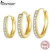 BAMOER 925 Sterling Silver Classic CZ Huggie Hoop Earrings Gold Plated Cartilage Piercing Earrings Ear Cuff for Women BSE1060
