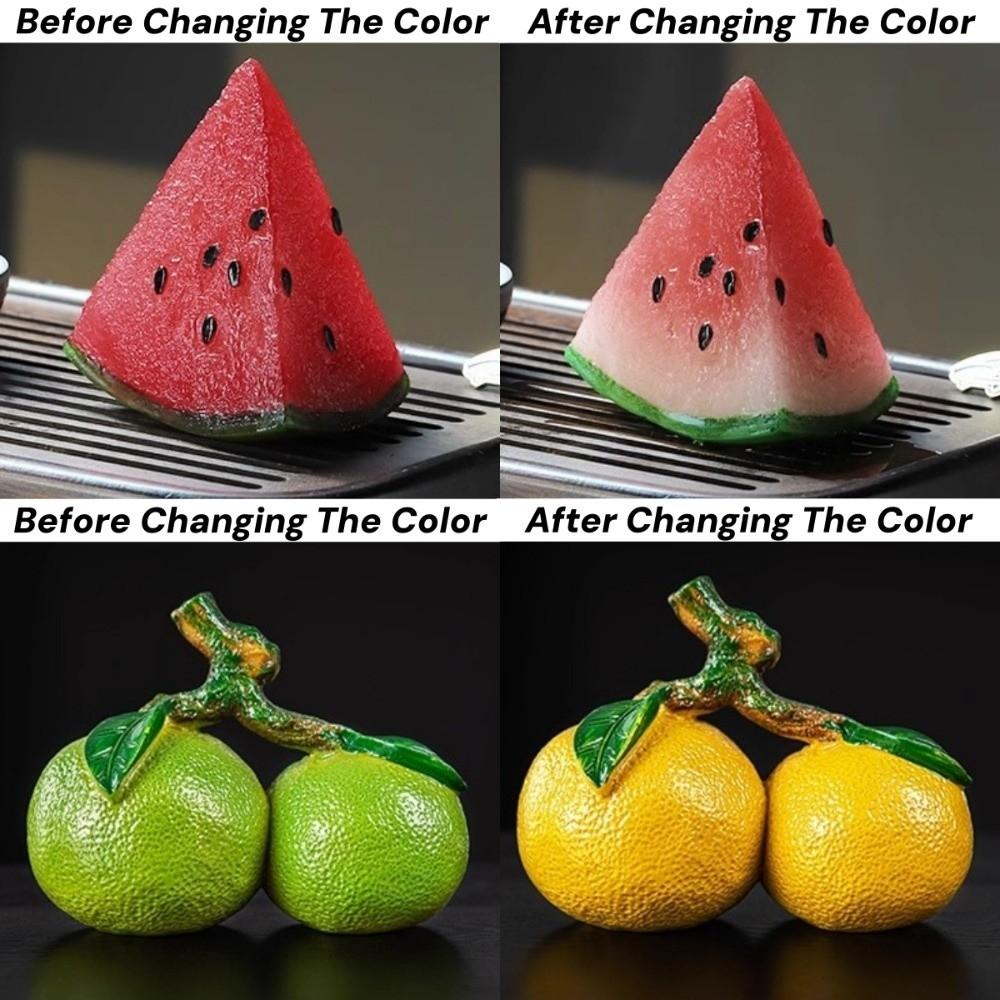 Temperaturabhängige Farbwechselnde Teetier Harz Kreative Teetischdekoration Fruchtform Chinesischer Stil Tee-Set Zubehör