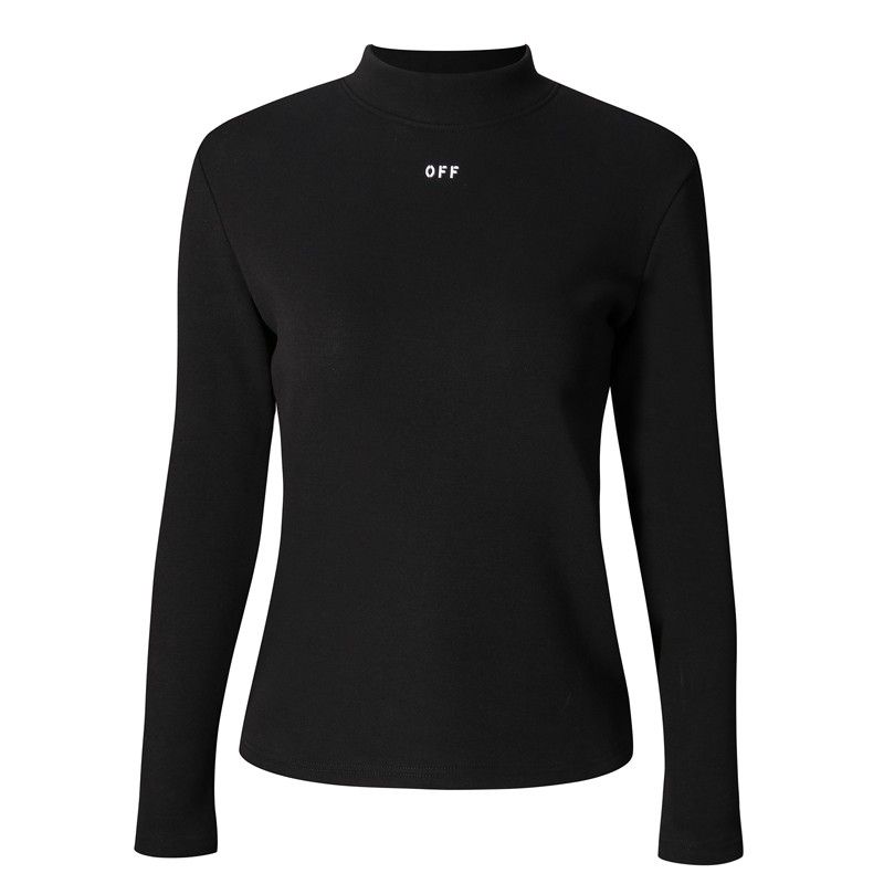 Half Turtleneck Super Hot Letter Underwear Blouse Female 2025 Fall and Winter Long Sleeve Pure Cotton T-shirt Knitted Inner Match Can Be Outerwear Top