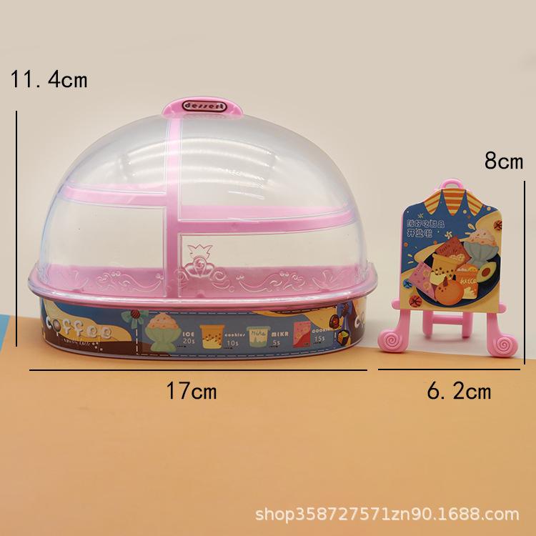 Children'S Play House Simulation Mini Pink Cake Cabinet Miniature Model Toy Doll House Kitchen Small Ornament Toy
