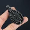 Black Obsidian Gemstone Handmade Pure Copper Wire Wrap Jewelry Pendant For Women
