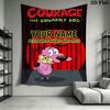 Custom Courage the Cowardly Dog Wall Hanging Printed Fabric Blanket Decorative Tapestries for Bedroom Living Room Home Decor