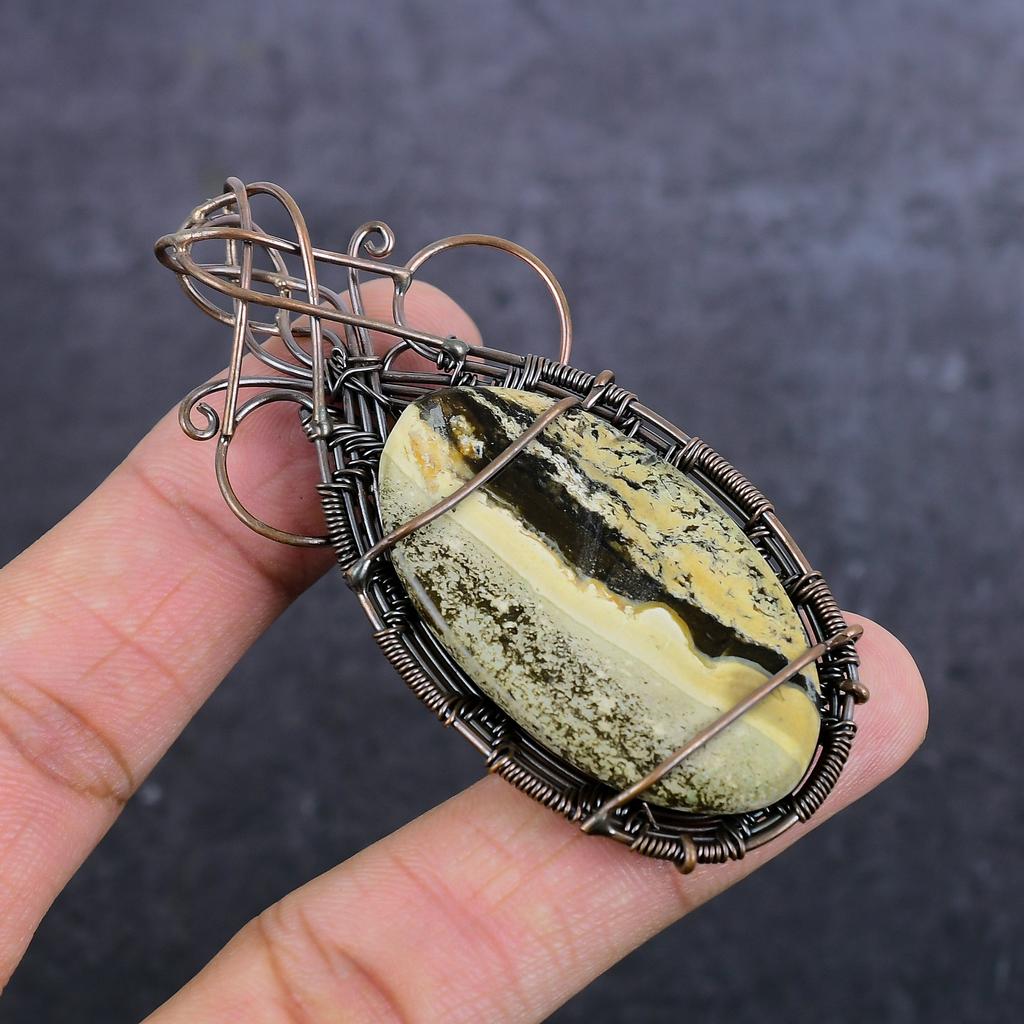 Kammererite Gemstone Handmade Copper Wire Wrap Jewelry Pendant 2.96" b8E06